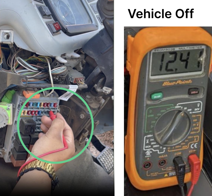 Red Add-A-Fuse connected to the constant power fuse