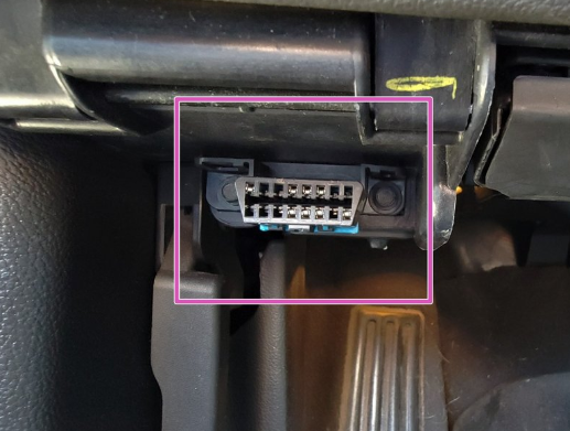 OBD-II port location under the dash